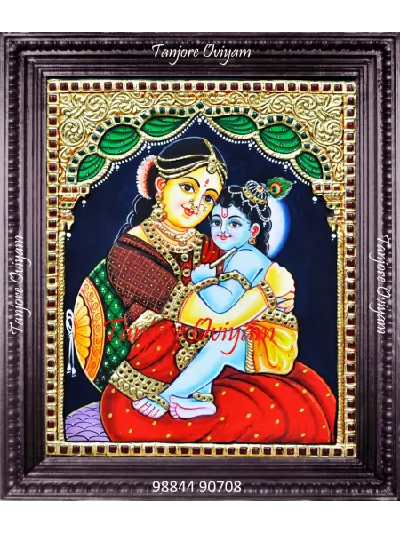 Krishna Yashodha Tanjore Painting